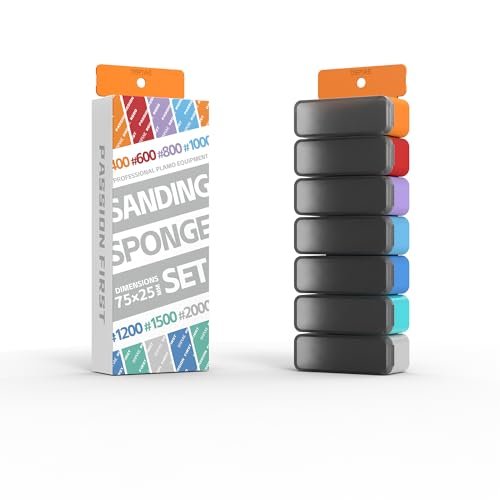 DSPIAE New Washable Sponge Sandpaper Set with Storage Box, 42 Pieces, 400